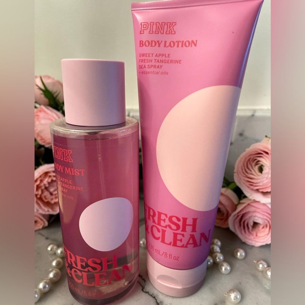Victoria's Secret Pink Fresh Clean Body Sea Spray & Lotion Set - NWT